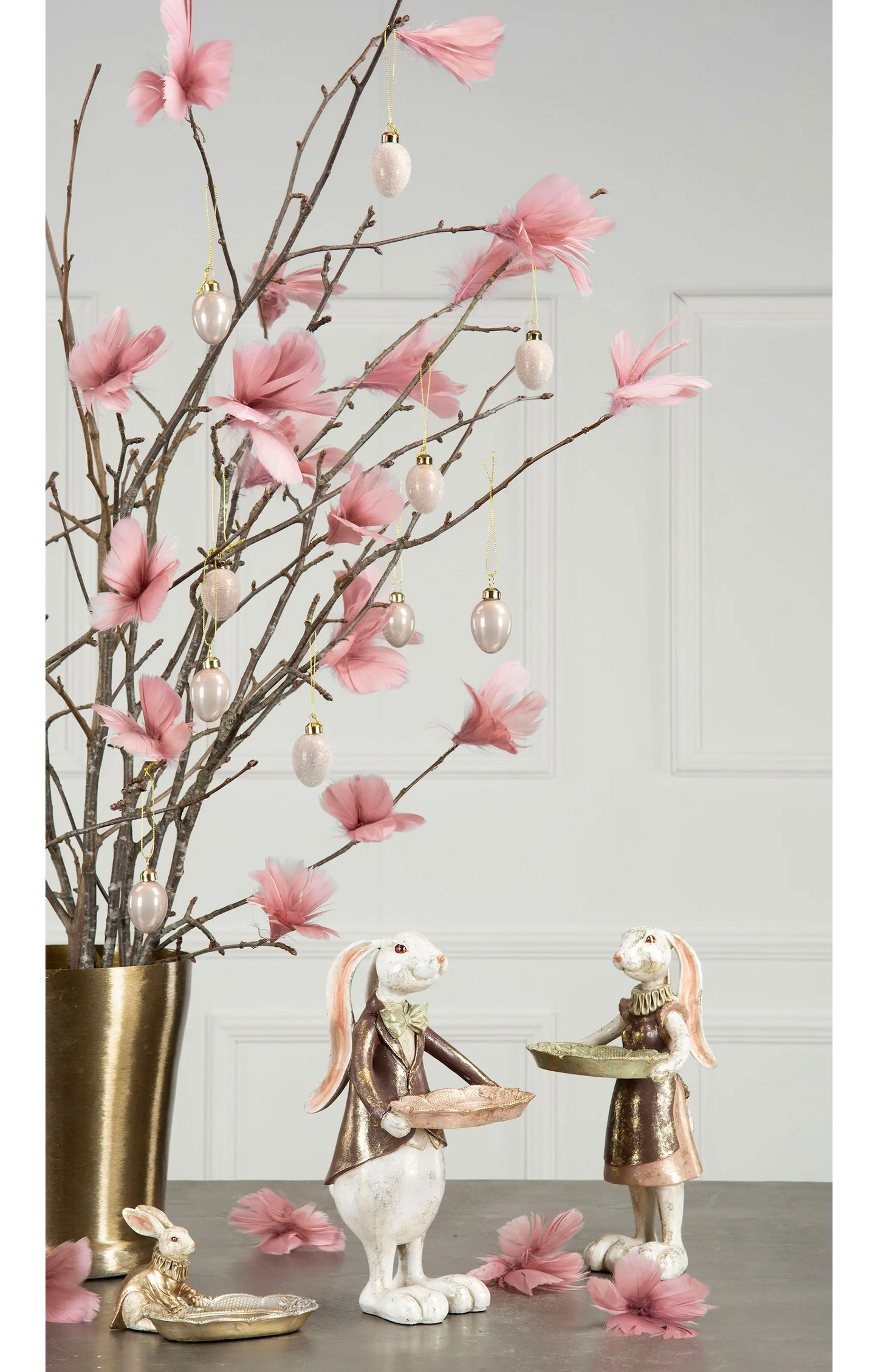 Alot Fjäder Trådad Blom Ljusrosa