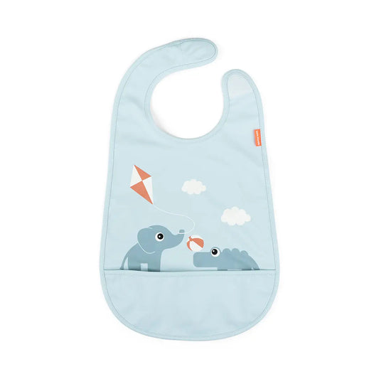 Done by Deer Bib w/velcro Playground Blue