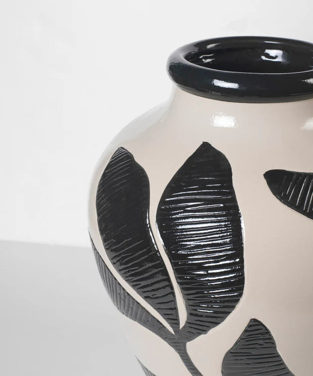 Broste Herbert Vase Black/Grey 25x30cm