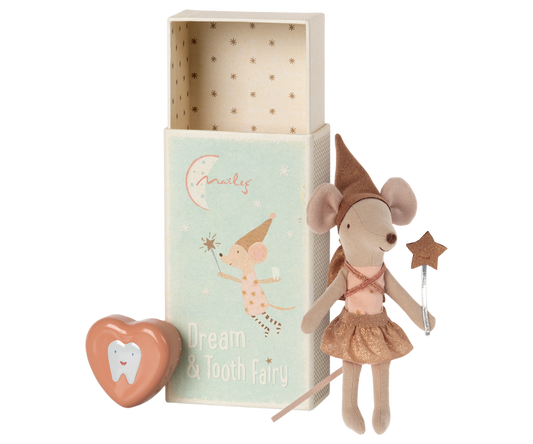 Maileg Tooth Fairy Mouse in Matchbox Rose