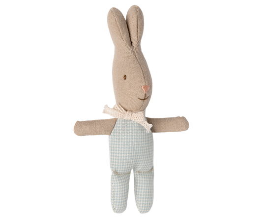 Maileg Rabbit, My - Light blue check