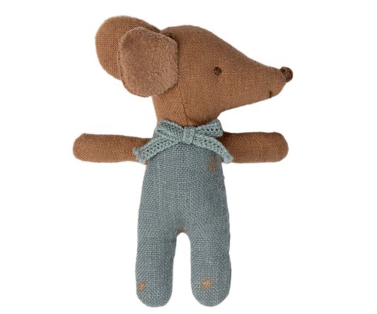 Maileg Sleepy Wakey Baby Mouse in a Matchbox - Blue