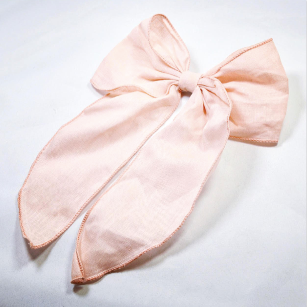 Busy Lizzie -Linen Love Story - Bow - Peach