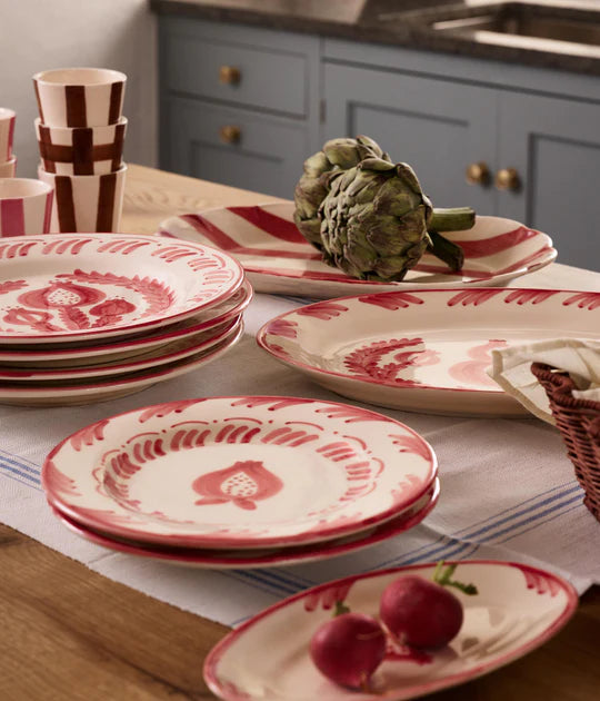 Pick a Poppy Stripe Serveringsfat Röd