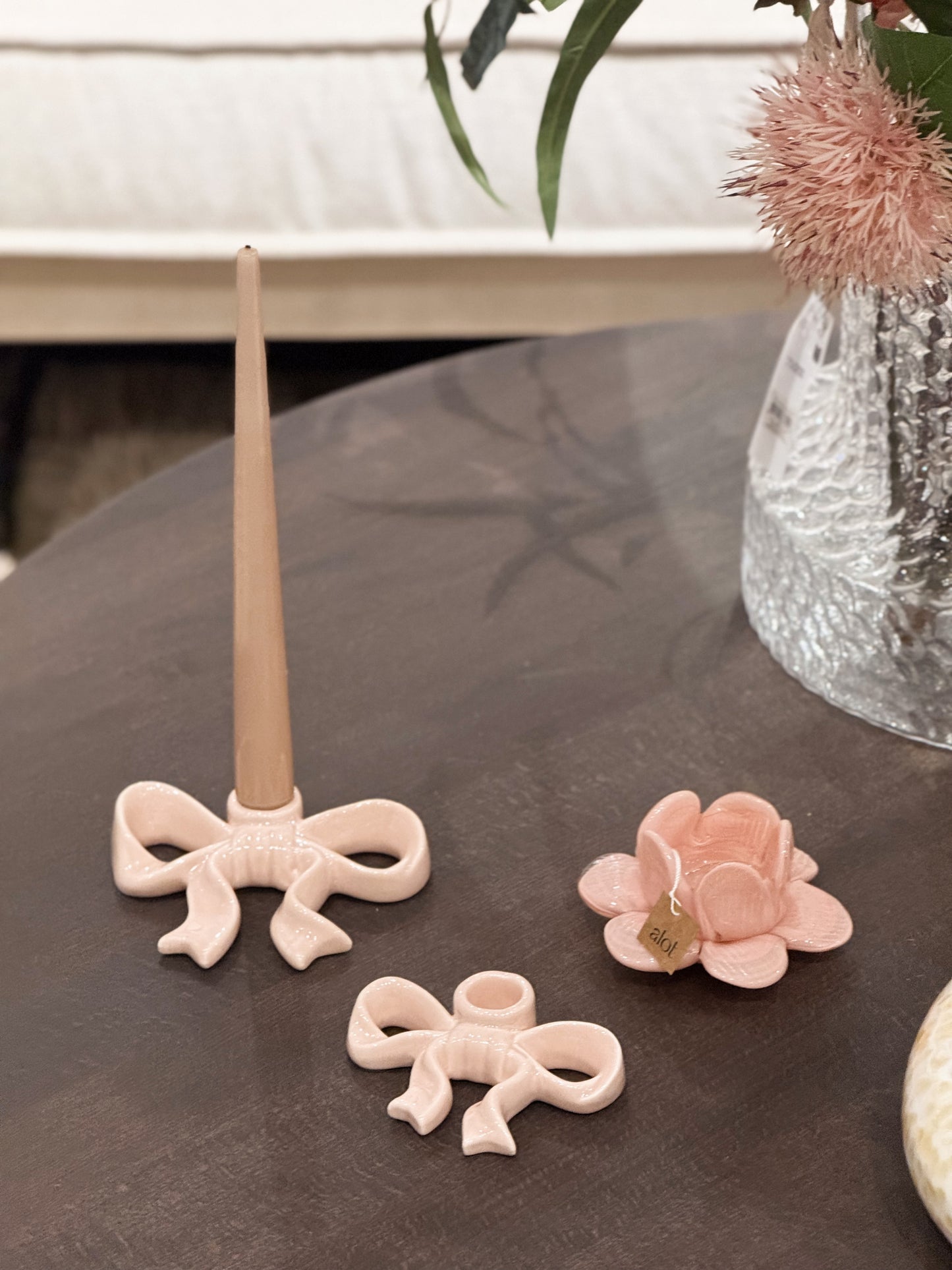 Mitt & Ditt Fenja Rosett Ljusstake Rosa S