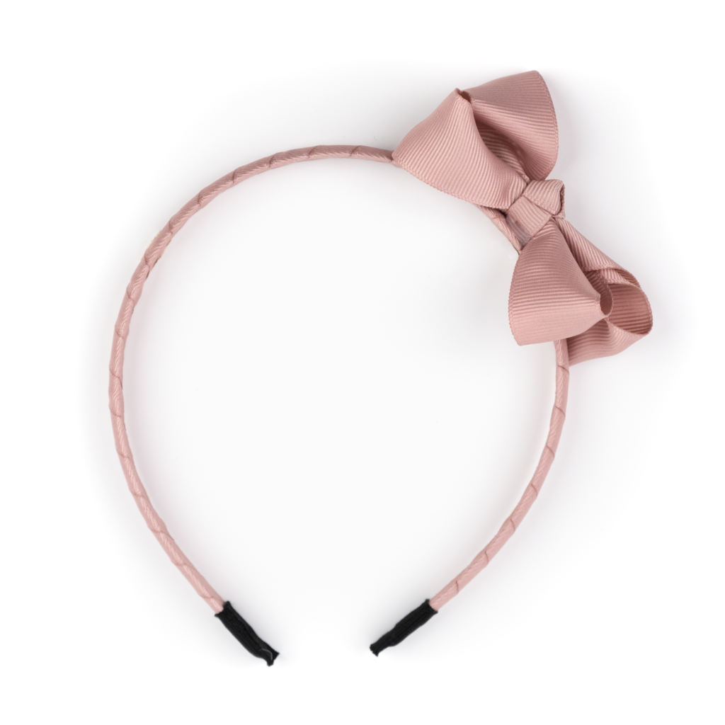 Busy Lizzie - Rosa diadem med rosett