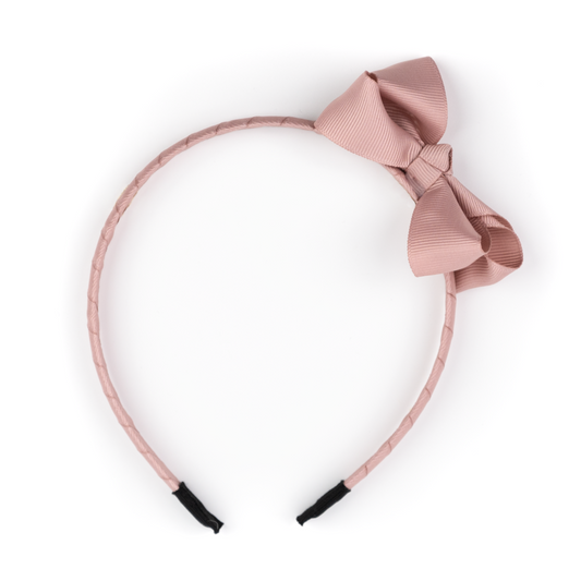 Busy Lizzie - Rosa diadem med rosett