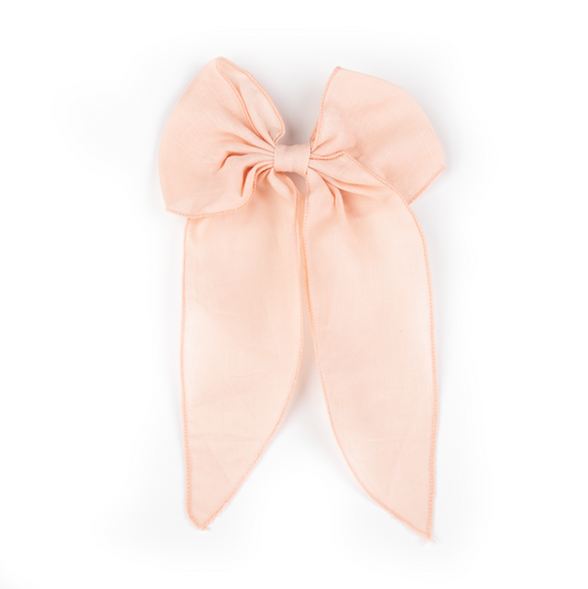Busy Lizzie -Linen Love Story - Bow - Peach