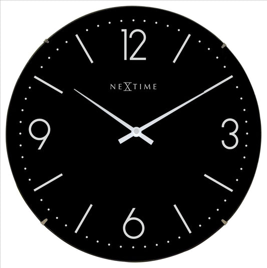 NeXtime Basic Dome Väggklocka Ø35 cm Svart