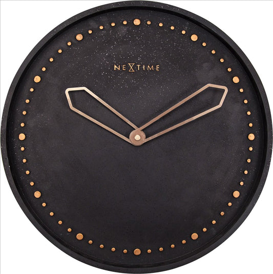 NeXtime Cross Väggklocka Ø35 cm Svart/Guld