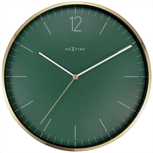 NeXtime Essential Gold Väggklocka 34 cm Grön