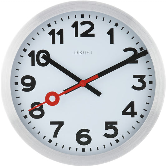 NeXtime Station Numbers Väggklocka Ø35 cm Vit