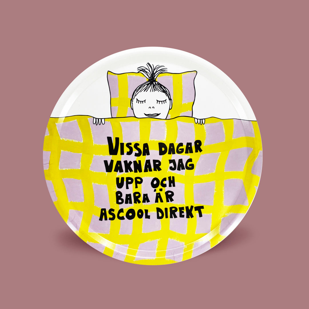 Skaperian Bricka Rund Stor Ascool gul/rosa