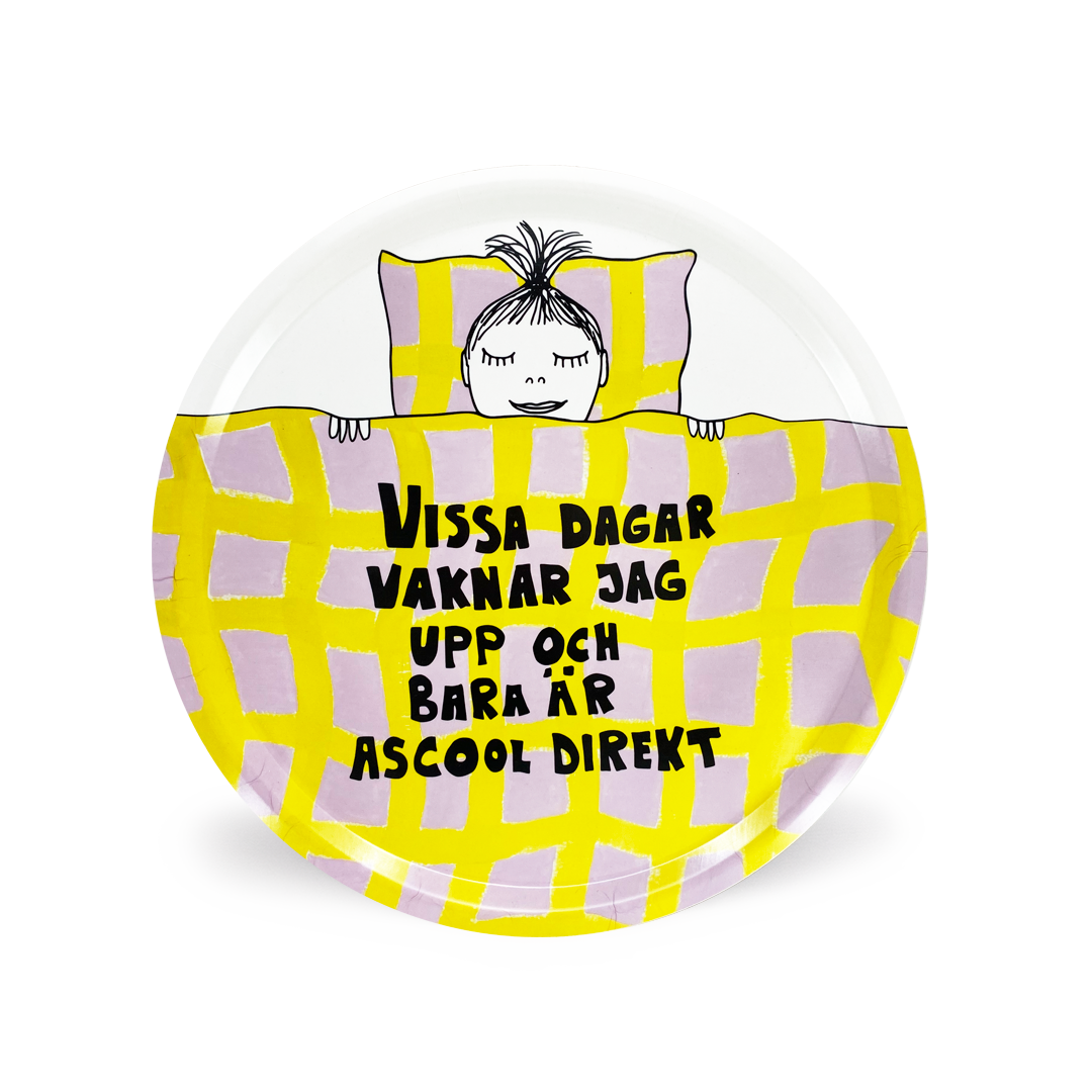 Skaperian Bricka Rund Stor Ascool gul/rosa