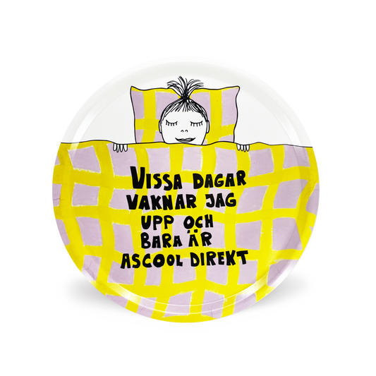 Skaperian Bricka Rund Stor Ascool gul/rosa