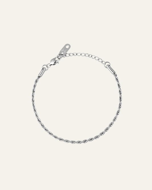 Mockberg Thin Rope Silver Medium Bracelet