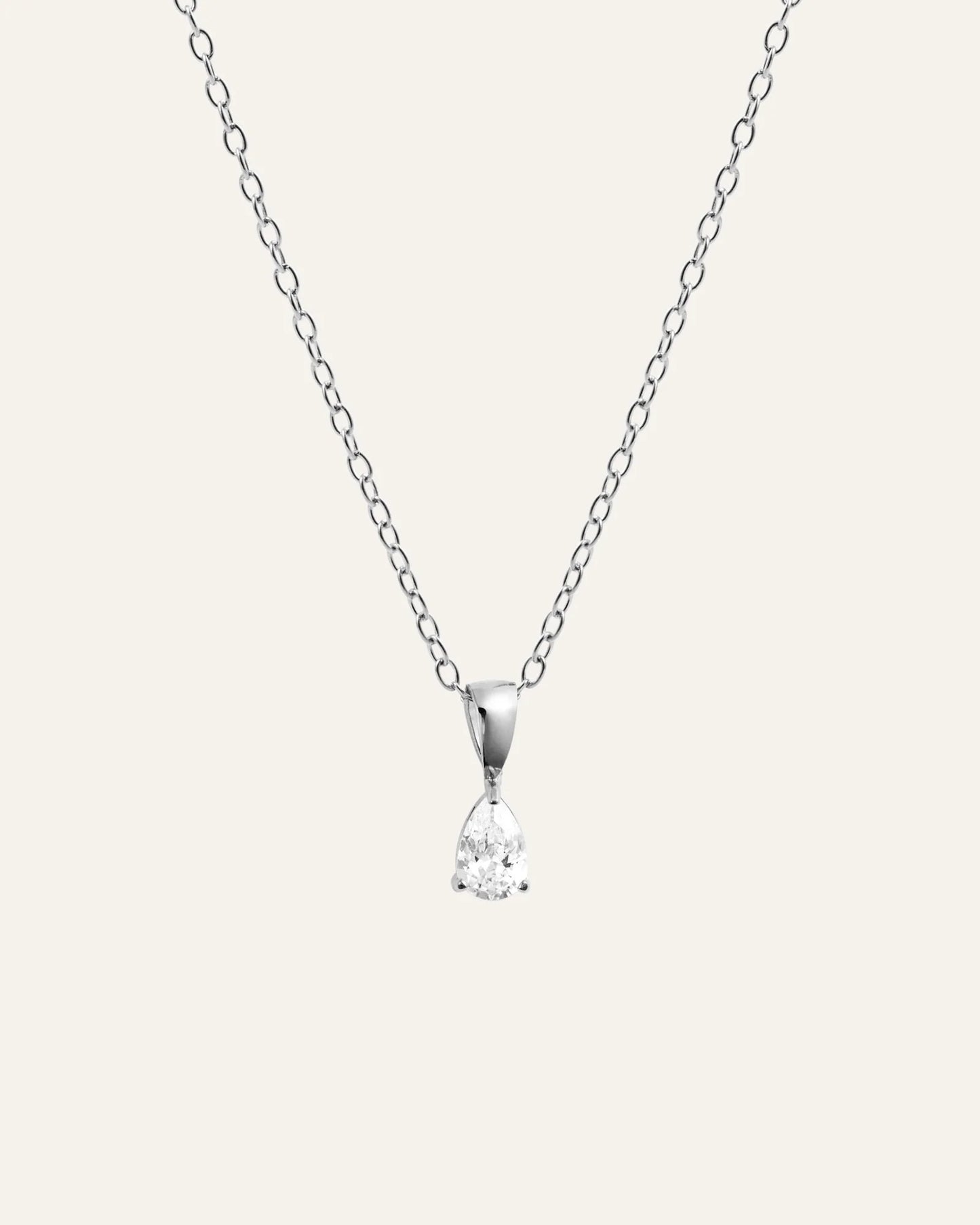 Mockberg Belle Halsband Silver - vit