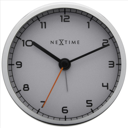 NeXtime Company Alarm Väckarklocka 9 cm Vit/Metall