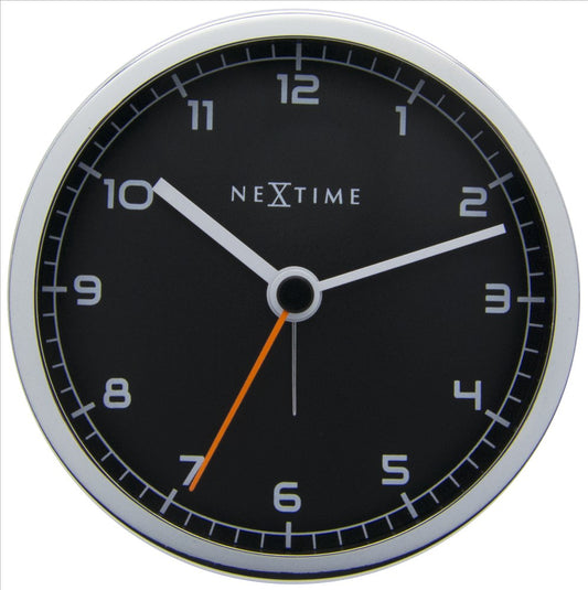 NeXtime Company Alarm Väckarklocka 9 cm Svart/Metall