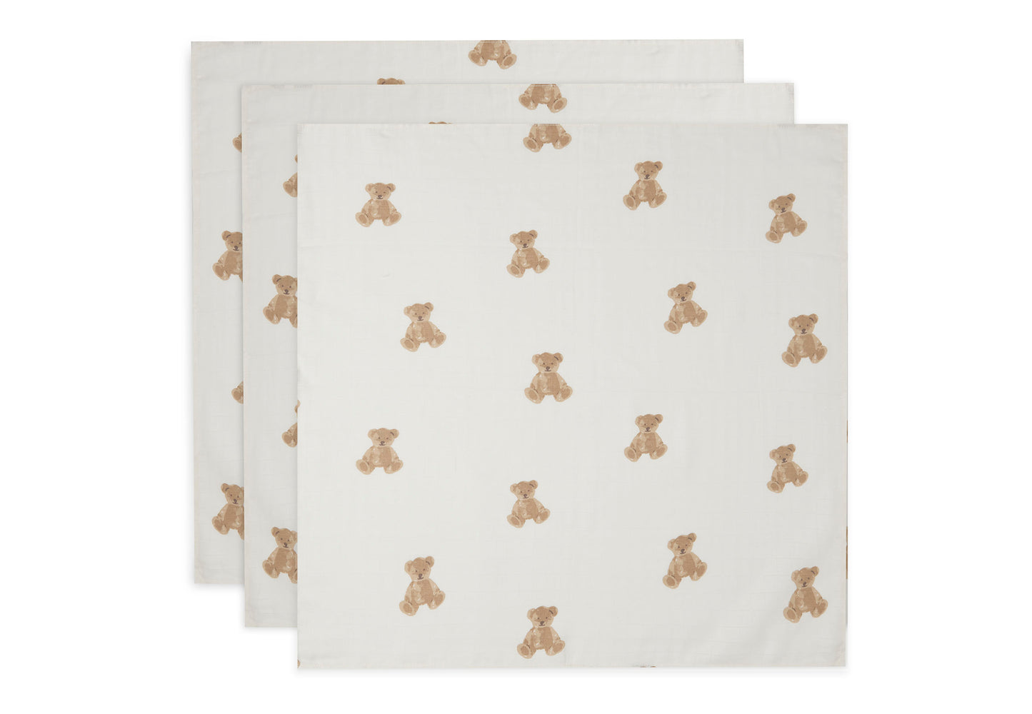 Jollein Muslinfilt 70x70cm Teddy Bear 3-pack