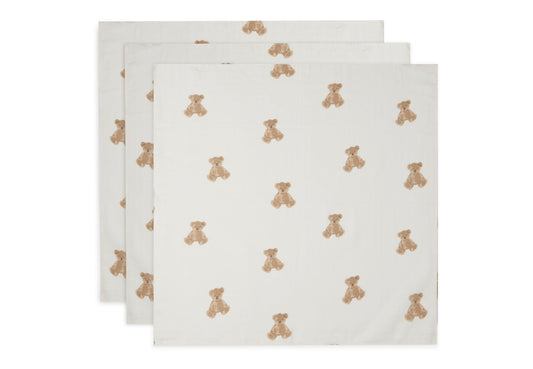 Jollein Muslinfilt 70x70cm Teddy Bear 3-pack