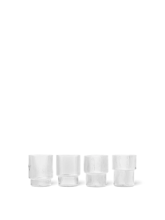 Ferm Living Ripple Glasses - Set of 4 - Clear