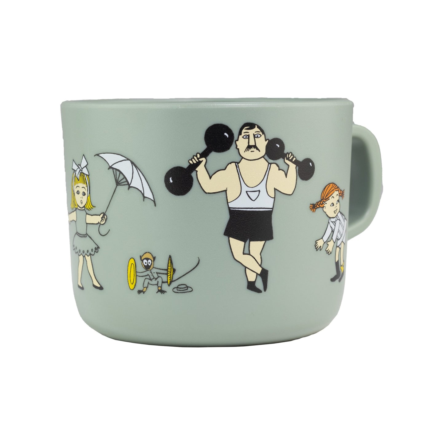 Rätt start Pippi Cirkus Mugg med handtag Grön