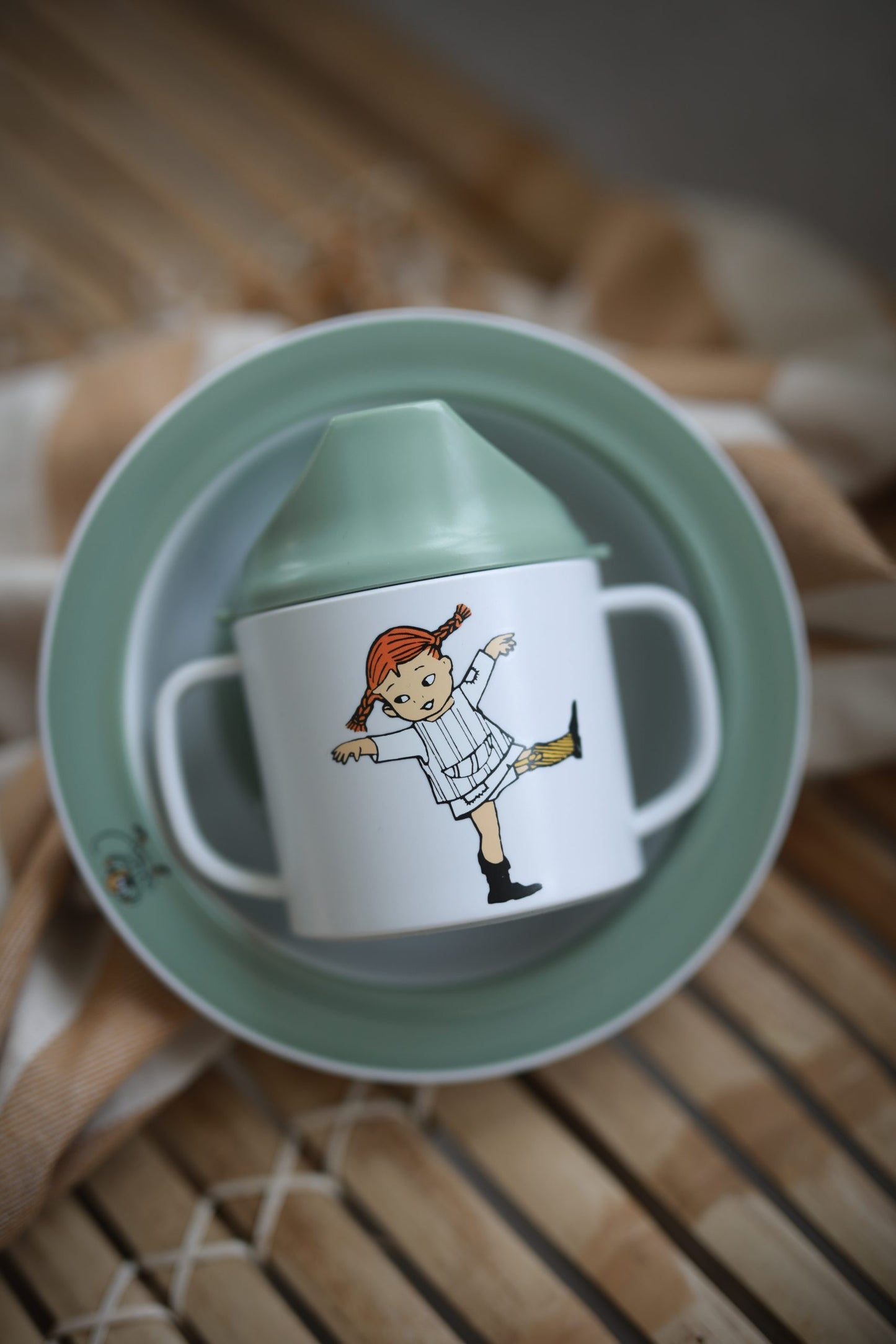 Rätt Start Pippi Cirkus, Sugkoppstallrik, grön