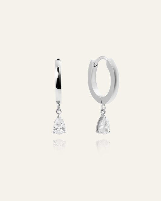 Mockberg Belle Örhängen Silver - vit