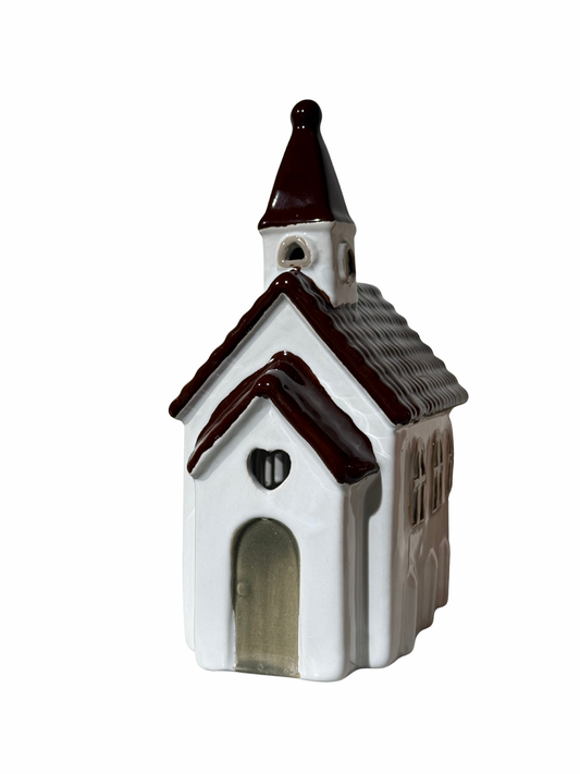 Keramikhus Kyrka Vit 20cm