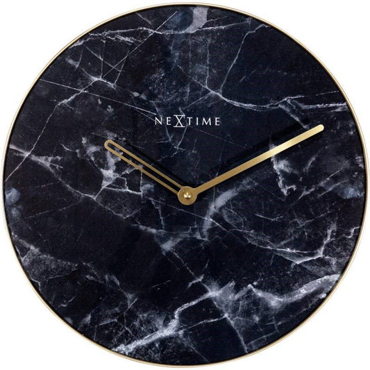 NeXtime Marble Väggklocka 40 cm Svart