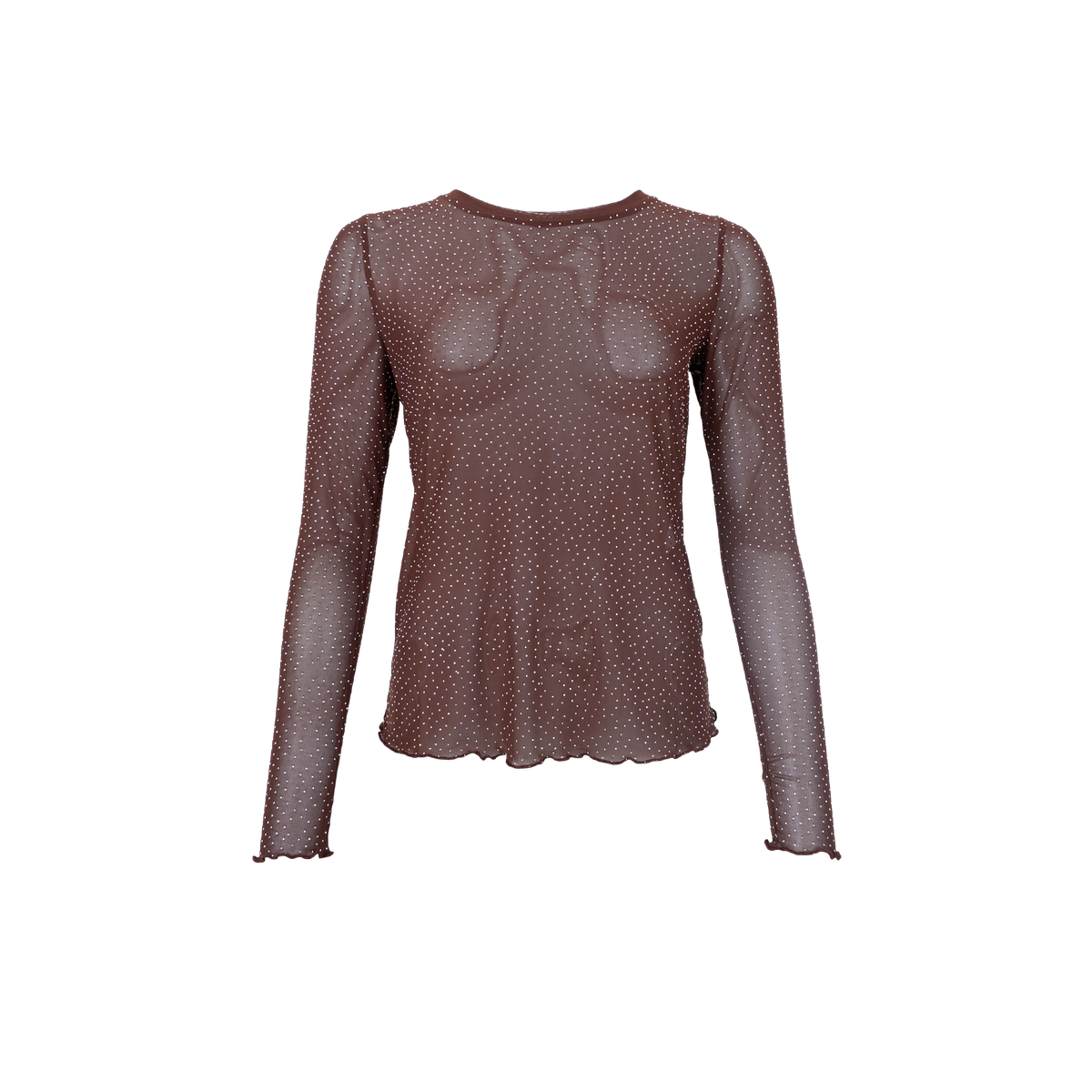 Black Colour Alexis Mesh top med stenar