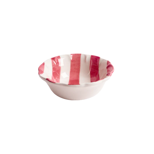 Pick a Poppy Stripe liten skål 15cm Röd
