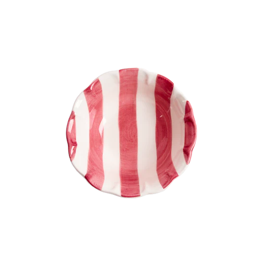 Pick a Poppy Stripe liten skål 15cm Röd