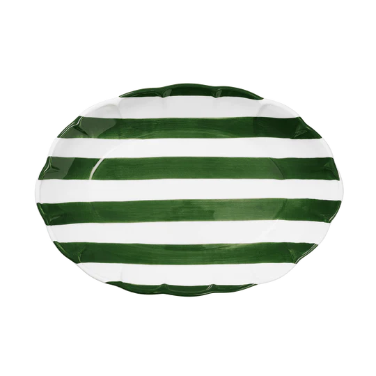 Pick a Poppy Stripe Serveringsfat 36cm Grön