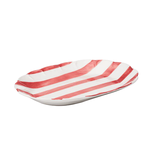 Pick a Poppy Stripe Serveringsfat Röd