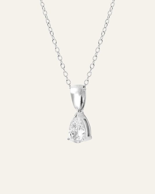 Mockberg Belle Halsband Silver - vit