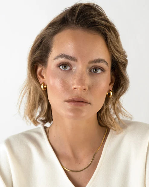 Mockberg Waterproof Chunky Gold Hoops Large