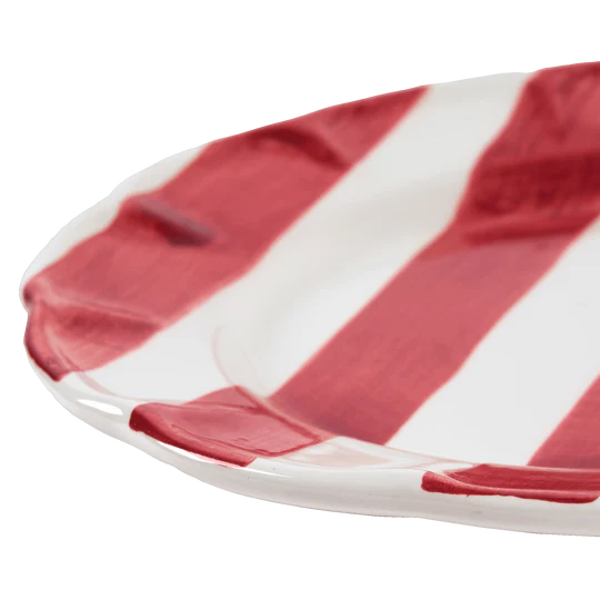 Pick a Poppy Stripe Assiett 21cm Röd