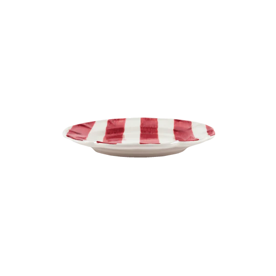 Pick a Poppy Stripe Assiett 21cm Röd