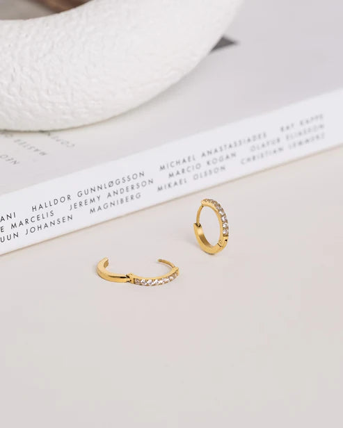 Mockberg Waterproof  Shiny Gold Hoops Medium