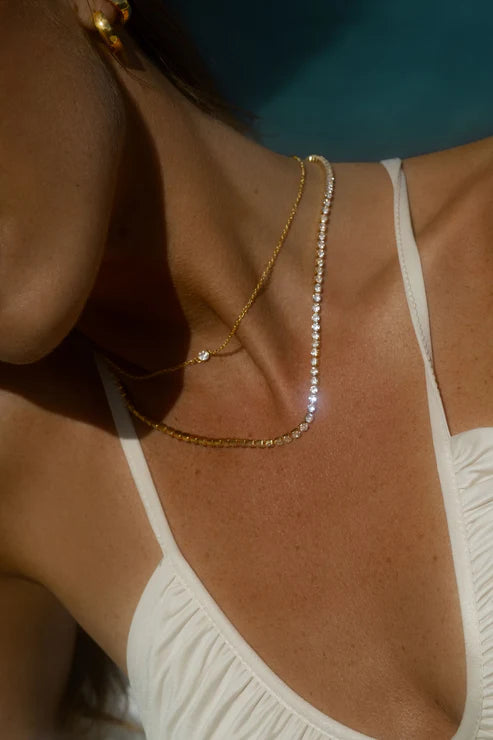 Mockberg Shiny Tennis Halsband Guld