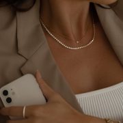 Mockberg Waterproof Thin Diamond Necklace Gold