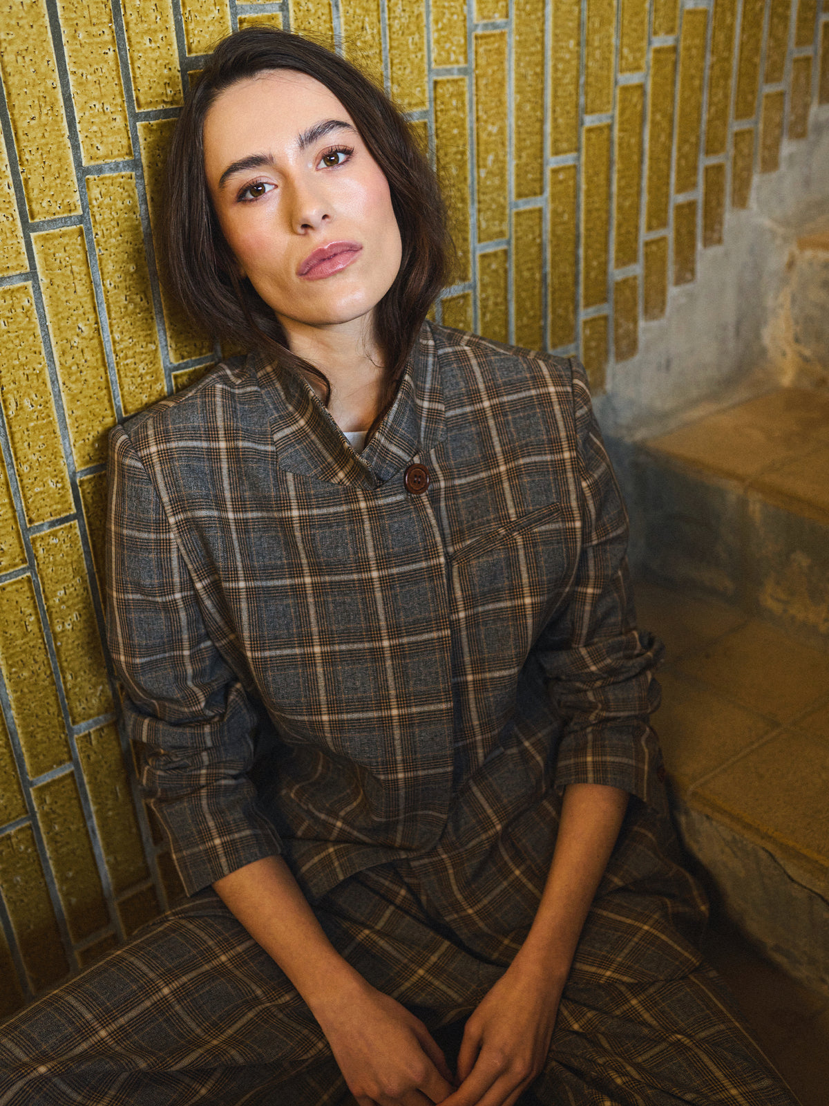 Gossia Elli Blazer Brown checks