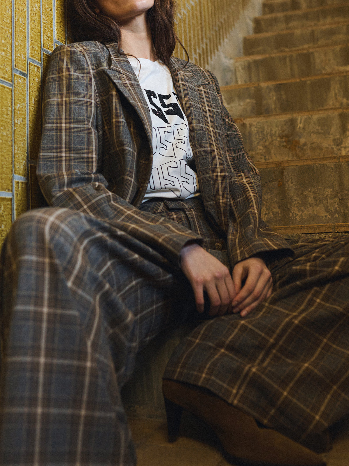 Gossia Elli Blazer Brown checks