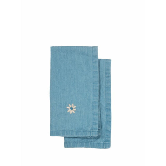 ByOn Eden denim kökshandduk 2-pack blå