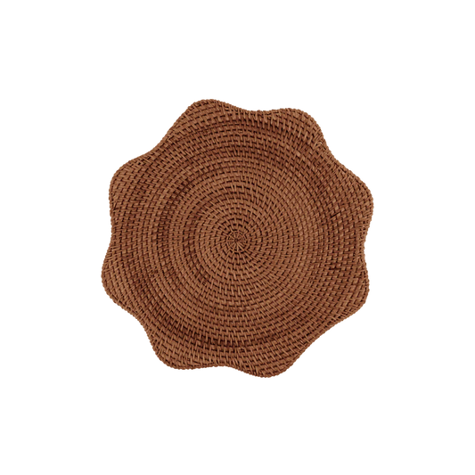 Pick a Poppy Scallop Rotting Bordstablett 36cm Mörkbrun