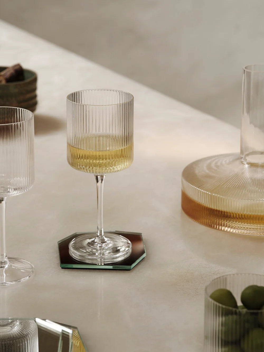 Ferm Living Ripple Vitvinsglas Höga - 2p - Klar
