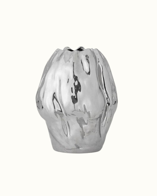 Bloomingville Bobby Vase, Silver, Stoneware