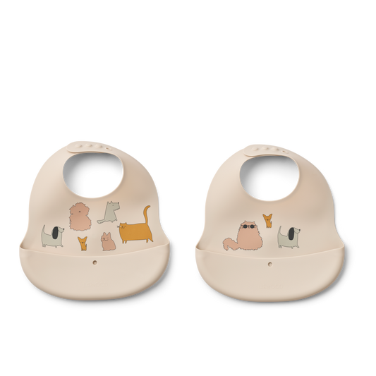 Liewood Ember Haklapp 2-pack - Cats and Dogs / Sandy